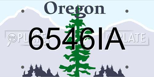 6546IA Oregon License Plate