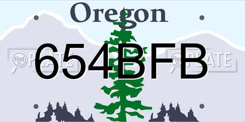 654BFB Oregon License Plate