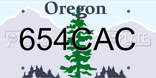 654CAC Oregon License Plate