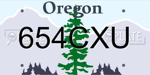 654CXU Oregon License Plate