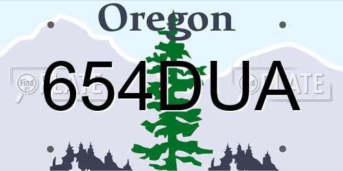 654DUA Oregon License Plate