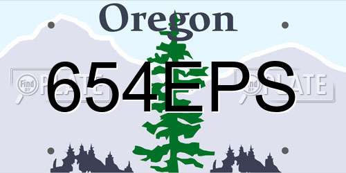 654EPS Oregon License Plate