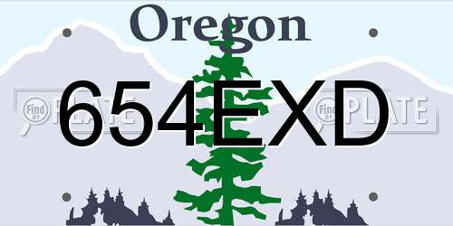 654EXD Oregon License Plate