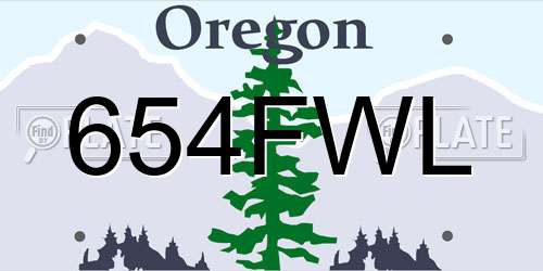 654FWL Oregon License Plate