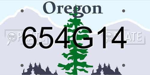 654G14 Oregon License Plate