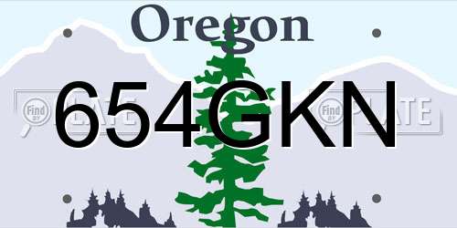 654GKN Oregon License Plate