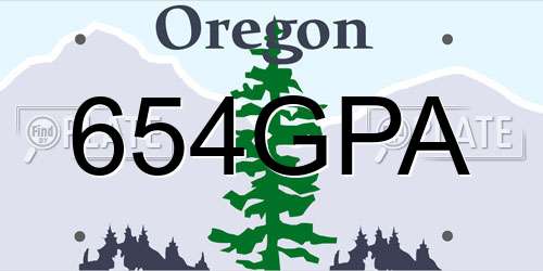 654GPA Oregon License Plate