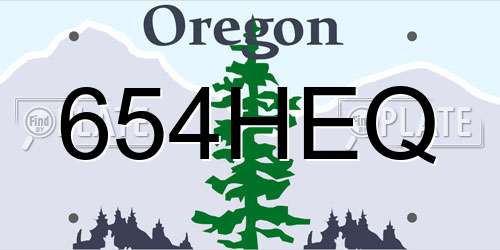 654HEQ Oregon License Plate