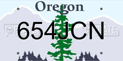 654JCN Oregon License Plate