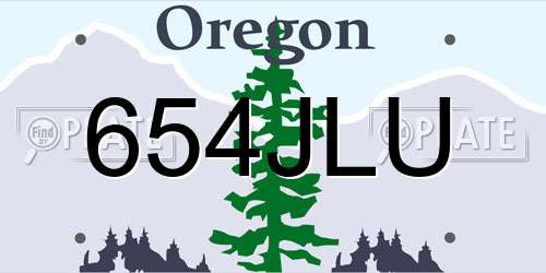 654JLU Oregon License Plate