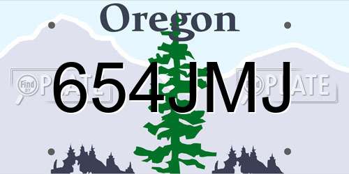 654JMJ Oregon License Plate