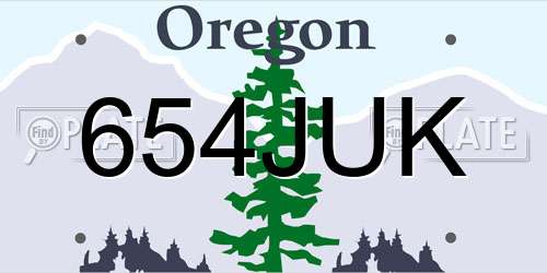 654JUK Oregon License Plate