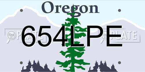 654LPE Oregon License Plate