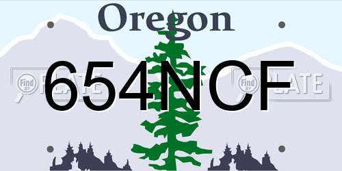 654NCF Oregon License Plate