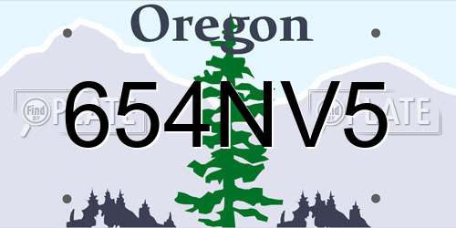 654NV5 Oregon License Plate