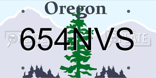 654NVS Oregon License Plate