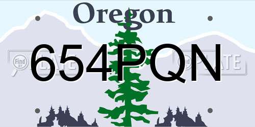654PQN Oregon License Plate