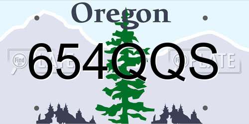 654QQS Oregon License Plate
