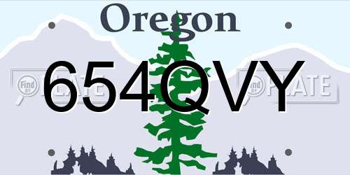654QVY Oregon License Plate
