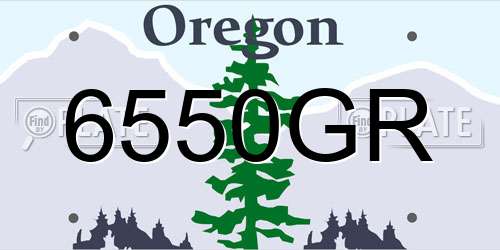 6550GR Oregon License Plate
