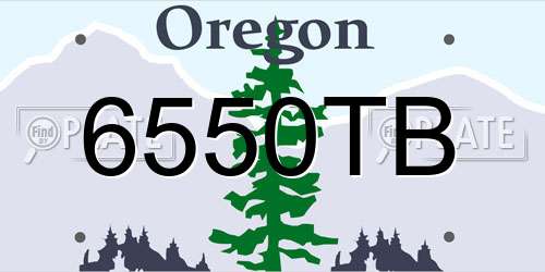 6550TB Oregon License Plate