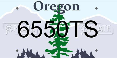 6550TS Oregon License Plate