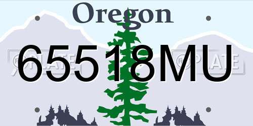 65518MU Oregon License Plate
