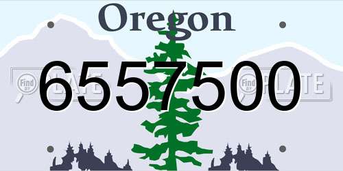 6557500 Oregon License Plate