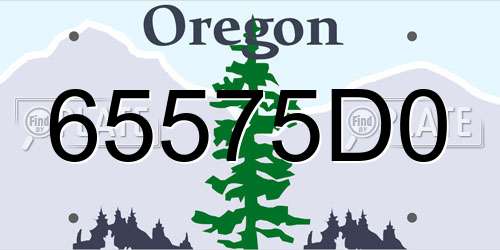 65575D0 Oregon License Plate