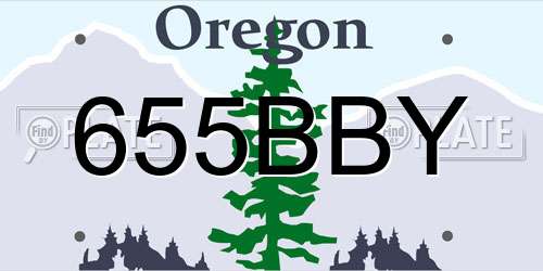 655BBY Oregon License Plate