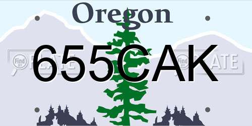 655CAK Oregon License Plate