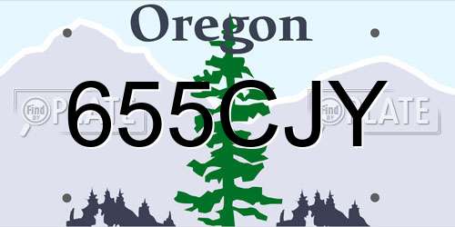 655CJY Oregon License Plate