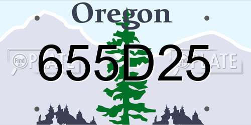 655D25 Oregon License Plate