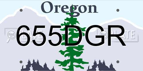655DGR Oregon License Plate
