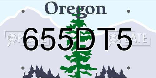 655DT5 Oregon License Plate