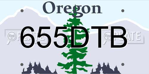 655DTB Oregon License Plate