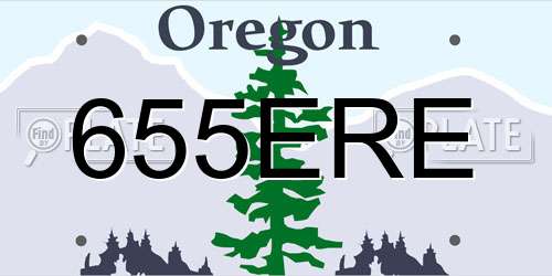 655ERE Oregon License Plate