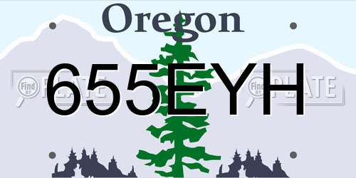 655EYH Oregon License Plate
