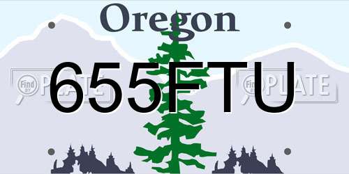 655FTU Oregon License Plate