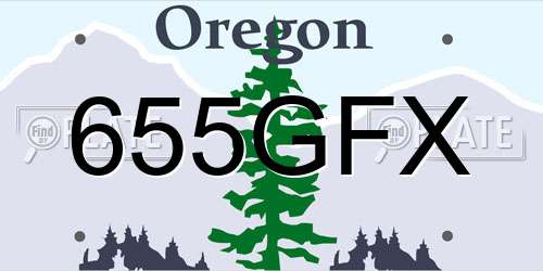 655GFX Oregon License Plate