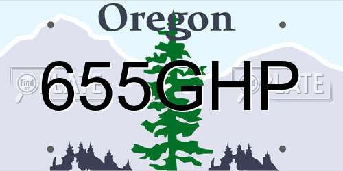655GHP Oregon License Plate