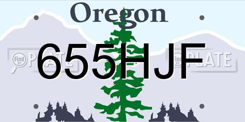 655HJF Oregon License Plate