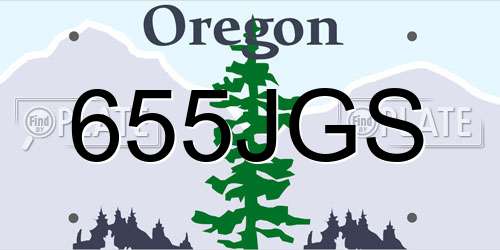 655JGS Oregon License Plate