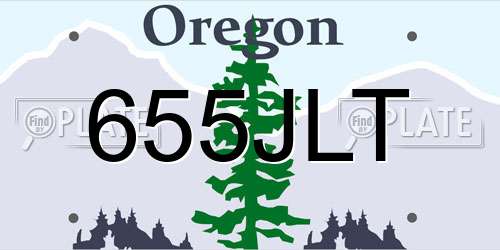 655JLT Oregon License Plate