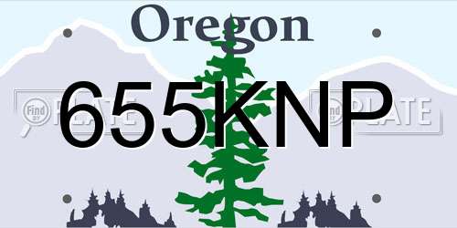 655KNP Oregon License Plate
