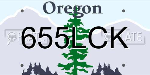 655LCK Oregon License Plate
