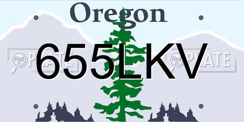 655LKV Oregon License Plate