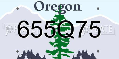 655Q75 Oregon License Plate