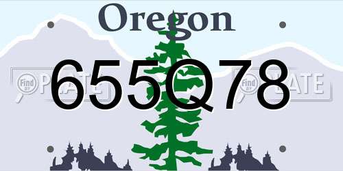 655Q78 Oregon License Plate