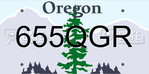 655QGR Oregon License Plate